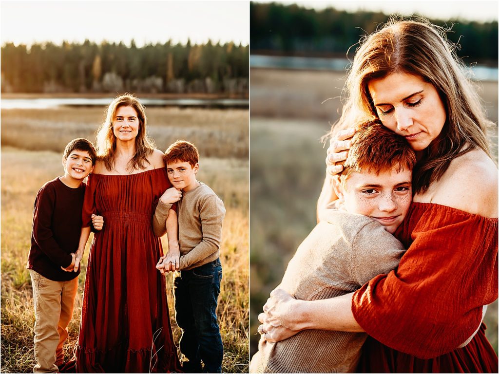 Golden hour family session is captured by Jade Averill Photography
