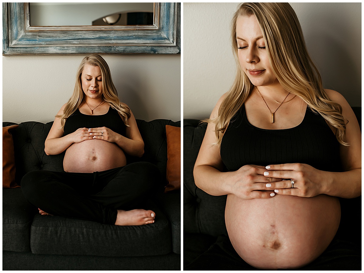 In home maternity photos taken by Jade Averill Photography